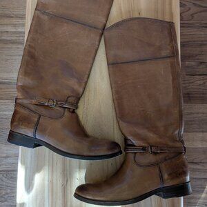 FRYE Melissa Seam Brown Leather Riding Boots
